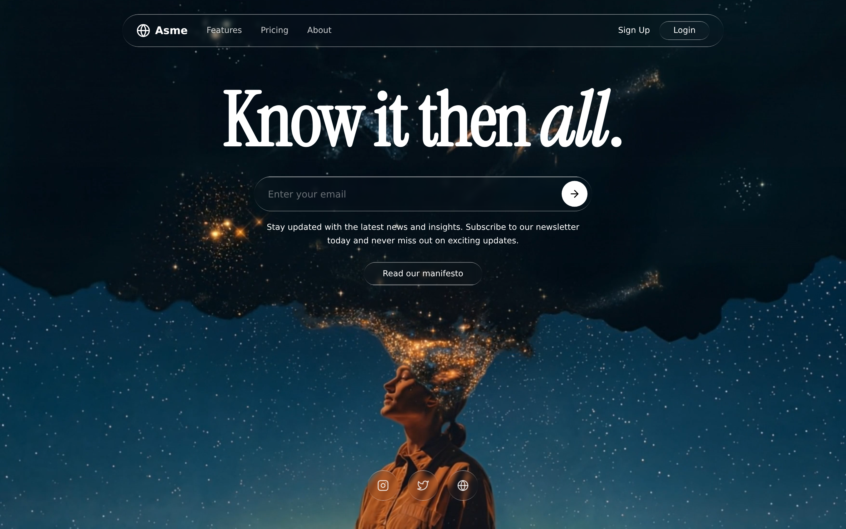 Innovation — Dark Editorial Landing preview